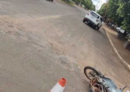 IVINHEMA: Colisão entre carro e moto deixa mulher ferida