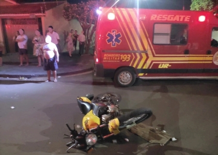 NOVA ANDRADINA: Colisão entre carro e moto deixa feridos