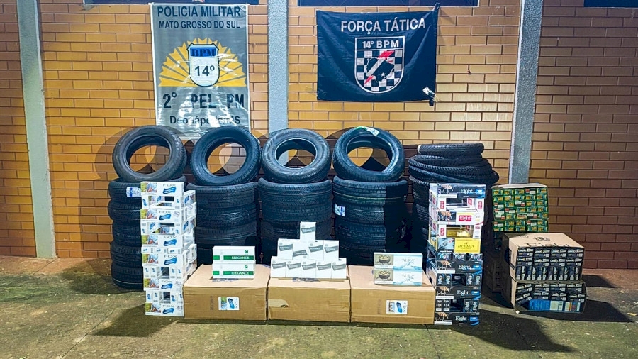 DEODÁPOLIS: Ação integrada apreende armas, munições, pneus e cigarros