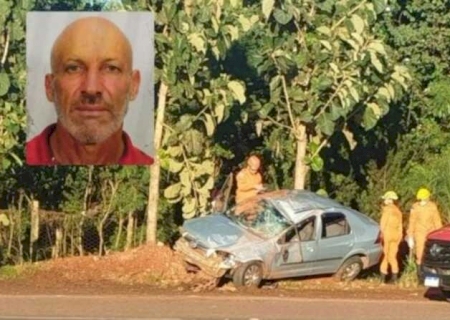 Motorista morreu após ser ejetado de carro em colisão com árvore em MS