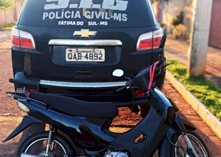 Anunciada em rede social, moto furtada em Dourados é localizada em Fátima do Sul