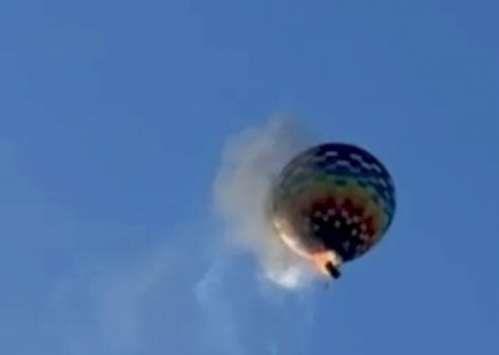 Balão pega fogo durante passeio e cai em Praia Grande (SC); Bombeiros confirmam mortos e feridos