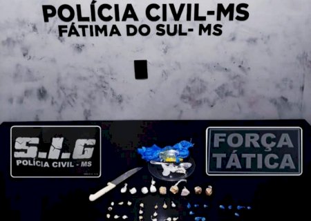 FÁTIMA DO SUL: Ação conjunta entre as Polícias Civil e Militar resulta na prisão de traficante