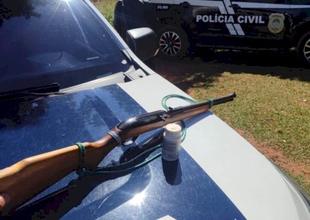 NOVO HORIZONTE DO SUL: Polícias apreendem rifle e munições durante operação