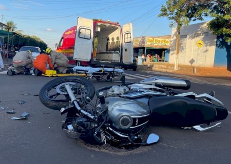 IVINHEMA: Acidente entre carro e moto é registrado no Bairro Itapoã
