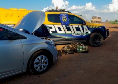 Polícia Militar Rodoviária apreende mais de 30 kg de drogas escondidas em pneus na MS-497