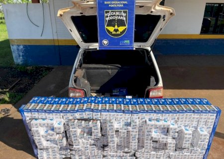 Polícia Militar Rodoviária apreende 500 pacotes de cigarros contrabandeados na MS-164