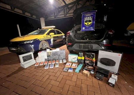 Carga de eletrônicos avaliada em R$ 453 mil é apreendida na MS-162