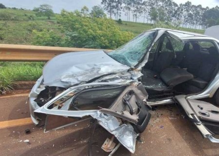 Mulher é socorrida em estado gravíssimo após acidente na MS-475, em Glória de Dourados