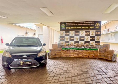 Foragido da Justiça é preso em Dourados com carro roubado carregado com 720 quilos de drogas
