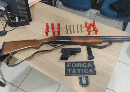ANGÉLICA: Força Tática flagra caça ilegal e apreende armas e munições
