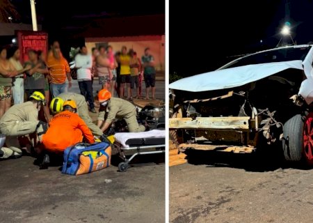 IVINHEMA: Acidente envolve carro e duas motos conduzidas por adolescentes de 16 anos