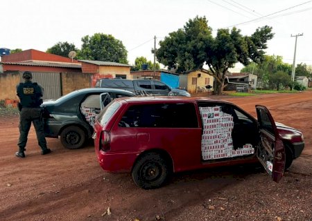 DOF apreende dois veículos carregados com cigarros contrabandeados do Paraguai