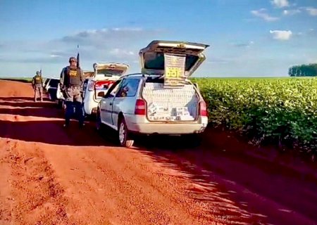 Comboio é interceptado levando R$ 250 mil em cigarros contrabandeados
