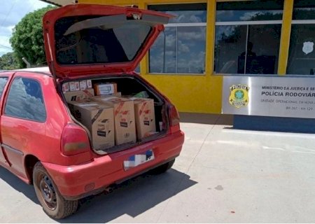 NOVA ANDRADINA: PRF apreende 4,5 mil maços de cigarros contrabandeados