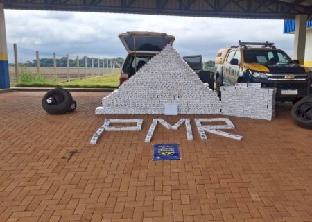 PMR apreende cigarros contrabandeados, pneus e Starlink na MS-162 em Maracaju
