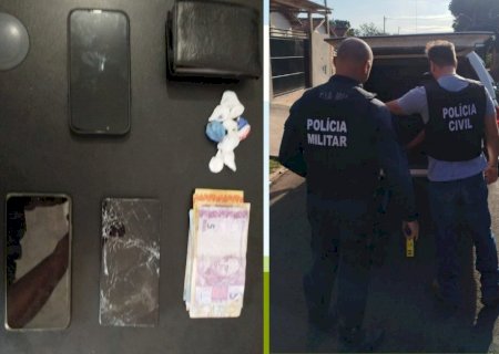 NOVO HORIZONTE DO SUL: Polícia Militar e Polícia Civil prendem indivíduo por tráfico de drogas e cumprem mandado de prisão no município